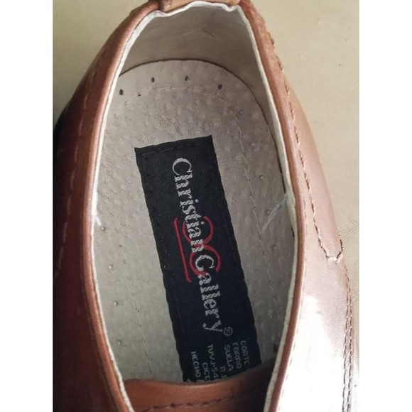 Christian Gallery Mens Brown Leather Dress Shoes Size 9 Oxford - Picture 3 of 7